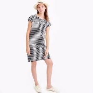 J Crew Short-sleeve striped cotton dress Navy/White, Size M G2651